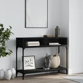 Black engineered wood console table 100x30.5x75 cm by vidaXL, Side tables - Ref: Foro24-833388, Price: 52,78 €, Discount: %