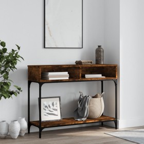 Mesa consola madera de ingeniería roble ahumado 100x30,5x75 cm de vidaXL, Mesas auxiliares - Ref: Foro24-833390, Precio: 51,2...