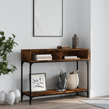 Mesa consola madera de ingeniería roble ahumado 100x30,5x75 cm de vidaXL, Mesas auxiliares - Ref: Foro24-833390, Precio: 51,3...