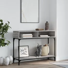 Sonoma gray engineered wood console table 100x30.5x75 cm by vidaXL, Side tables - Ref: Foro24-833391, Price: 61,54 €, Discoun...