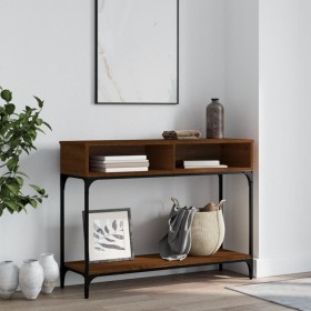 Engineered wood brown oak console table 100x30.5x75 cm by vidaXL, Side tables - Ref: Foro24-833392, Price: 50,88 €, Discount: %