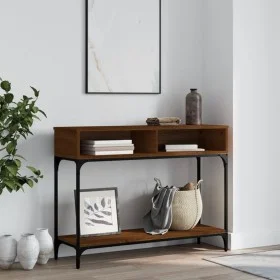 Engineered wood brown oak console table 100x30.5x75 cm by vidaXL, Side tables - Ref: Foro24-833392, Price: 49,78 €, Discount: %