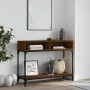 Engineered wood brown oak console table 100x30.5x75 cm by vidaXL, Side tables - Ref: Foro24-833392, Price: 49,78 €, Discount: %