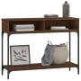 Mesa consola madera de ingeniería marrón roble 100x30,5x75 cm