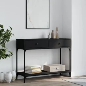 Black engineered wood console table 100x34.5x75 cm by vidaXL, Side tables - Ref: Foro24-833393, Price: 81,18 €, Discount: %