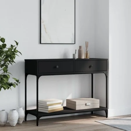 Black engineered wood console table 100x34.5x75 cm by vidaXL, Side tables - Ref: Foro24-833393, Price: 81,18 €, Discount: %