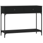 Black engineered wood console table 100x34.5x75 cm by vidaXL, Side tables - Ref: Foro24-833393, Price: 77,44 €, Discount: %