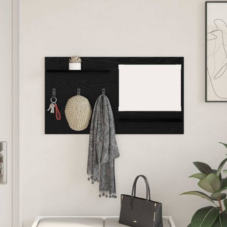 Perchero de pared con estante Roble negro 90 x 10 x 50 cm