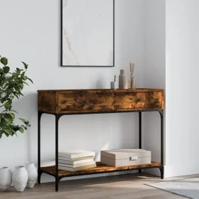 Smoked oak engineered wood console table 100x34.5x75 cm by vidaXL, Side tables - Ref: Foro24-833395, Price: 67,52 €, Discount: %