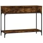 Smoked oak engineered wood console table 100x34.5x75 cm by vidaXL, Side tables - Ref: Foro24-833395, Price: 67,52 €, Discount: %