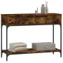 Smoked oak engineered wood console table 100x34.5x75 cm by vidaXL, Side tables - Ref: Foro24-833395, Price: 67,52 €, Discount: %