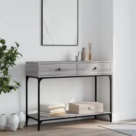 Sonoma gray engineered wood console table 100x34.5x75 cm by vidaXL, Side tables - Ref: Foro24-833396, Price: 71,90 €, Discoun...