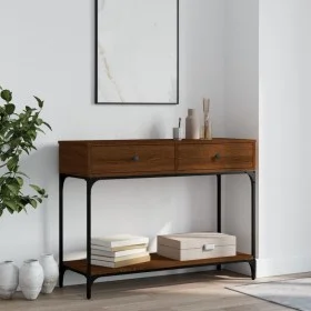Oak brown engineered wood console table 100x34.5x75 cm by vidaXL, Side tables - Ref: Foro24-833397, Price: 86,71 €, Discount: %
