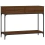 Oak brown engineered wood console table 100x34.5x75 cm by vidaXL, Side tables - Ref: Foro24-833397, Price: 86,71 €, Discount: %