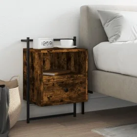 Wall-mounted bedside table in smoked oak, 40x30x61 cm by vidaXL, Nightstands - Ref: Foro24-833437, Price: 30,33 €, Discount: %