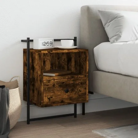 Wall-mounted bedside table in smoked oak, 40x30x61 cm by vidaXL, Nightstands - Ref: Foro24-833437, Price: 30,33 €, Discount: %