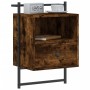 Wand-Nachttisch aus geräuchertem Eichenholz 40x30x61 cm von vidaXL, Nachttische - Ref: Foro24-833437, Preis: 34,01 €, Rabatt: %
