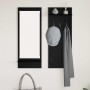 Perchero de pared con estante Roble negro 70 x 10 x 90 cm