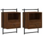 Wall-mounted bedside tables 2 units brown oak 40x30x61 cm by vidaXL, Nightstands - Ref: Foro24-833442, Price: 46,48 €, Discou...