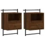 Wall-mounted bedside tables 2 units brown oak 40x30x61 cm by vidaXL, Nightstands - Ref: Foro24-833442, Price: 46,48 €, Discou...