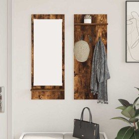Perchero de pared con estante Roble ahumado 70 x 10 x 90 cm en Estantes y estanterías | Comprar online en Foro24