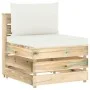 Ecksofa mit grau imprägnierten Holzkissen von vidaXL, Modulare Sofas für den Außenbereich - Ref: Foro24-3074509, Preis: 94,25...
