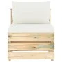 Ecksofa mit grau imprägnierten Holzkissen von vidaXL, Modulare Sofas für den Außenbereich - Ref: Foro24-3074509, Preis: 94,25...