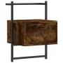 Mesita de noche de pared roble ahumado 35x30x51 cm de vidaXL, Mesitas de noche - Ref: Foro24-833447, Precio: 34,01 €, Descuen...