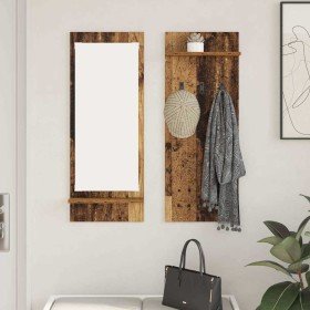 Perchero de pared con estante Madera vieja 70 x 10 x 90 cm en Estantes y estanterías | Comprar online en Foro24