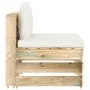 Ecksofa mit grau imprägnierten Holzkissen von vidaXL, Modulare Sofas für den Außenbereich - Ref: Foro24-3074509, Preis: 94,25...