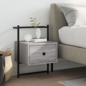 Gray Sonoma wall-mounted bedside table 35x30x51 cm by vidaXL, Nightstands - Ref: Foro24-833449, Price: 43,41 €, Discount: %