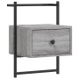 Gray Sonoma wall-mounted bedside table 35x30x51 cm by vidaXL, Nightstands - Ref: Foro24-833449, Price: 43,41 €, Discount: %