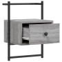 Gray Sonoma wall-mounted bedside table 35x30x51 cm by vidaXL, Nightstands - Ref: Foro24-833449, Price: 43,41 €, Discount: %
