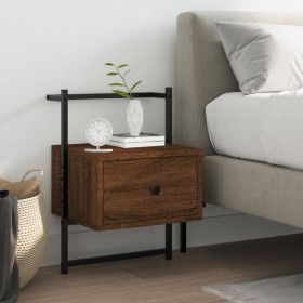 Mesita de noche de pared marrón roble 35x30x51 cm de vidaXL, Mesitas de noche - Ref: Foro24-833451, Precio: 44,70 €, Descuent...