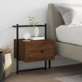Oak brown wall bedside table 35x30x51 cm by vidaXL, Nightstands - Ref: Foro24-833451, Price: 44,13 €, Discount: %