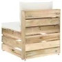 Ecksofa mit grau imprägnierten Holzkissen von vidaXL, Modulare Sofas für den Außenbereich - Ref: Foro24-3074509, Preis: 94,25...