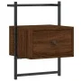Mesita de noche de pared marrón roble 35x30x51 cm de vidaXL, Mesitas de noche - Ref: Foro24-833451, Precio: 44,10 €, Descuent...