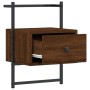 Mesita de noche de pared marrón roble 35x30x51 cm de vidaXL, Mesitas de noche - Ref: Foro24-833451, Precio: 44,70 €