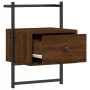 Mesita de noche de pared marrón roble 35x30x51 cm de vidaXL, Mesitas de noche - Ref: Foro24-833451, Precio: 44,10 €, Descuent...