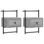 Wall bedside tables 2 units Sonoma gray 35x30x51 cm by vidaXL, Nightstands - Ref: Foro24-833450, Price: 46,78 €, Discount: %