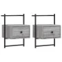 Wall bedside tables 2 units Sonoma gray 35x30x51 cm by vidaXL, Nightstands - Ref: Foro24-833450, Price: 46,80 €, Discount: %