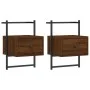 Wand-Nachttische 2 Einheiten Eiche braun 35x30x51 cm von vidaXL, Nachttische - Ref: Foro24-833452, Preis: 47,42 €, Rabatt: %