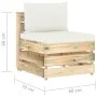 Ecksofa mit grau imprägnierten Holzkissen von vidaXL, Modulare Sofas für den Außenbereich - Ref: Foro24-3074509, Preis: 94,25...