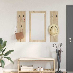 Perchero de pared con espejo Roble Sonoma 96 x 1.5 x 90 cm en Estantes y estanterías | Comprar online en Foro24