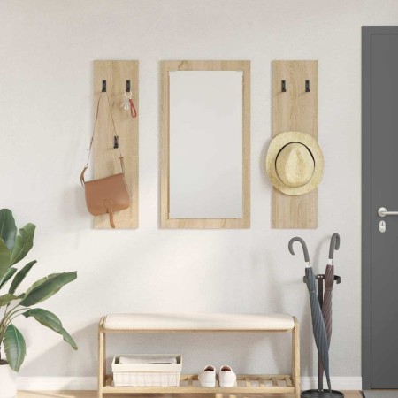 Perchero de pared con espejo Roble Sonoma 96 x 1.5 x 90 cm
