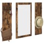 Perchero de pared con espejo Roble ahumado 96 x 1.5 x 90 cm