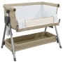 Cuna con colchón tela de lino gris taupe by vidaXL, Cribs and beds for children - Ref: Foro24-10291, Price: 144,63 €, Discoun...