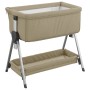 Cuna con colchón tela de lino gris taupe by vidaXL, Cribs and beds for children - Ref: Foro24-10291, Price: 144,63 €, Discoun...