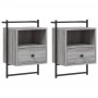 Wand-Nachttische 2 Stück grau Sonoma 40x30x61 cm von vidaXL, Nachttische - Ref: Foro24-833440, Preis: 67,40 €, Rabatt: %