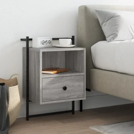 Mesita de noche de pared gris Sonoma 40x30x61 cm de vidaXL, Mesitas de noche - Ref: Foro24-833439, Precio: 41,84 €, Descuento: %